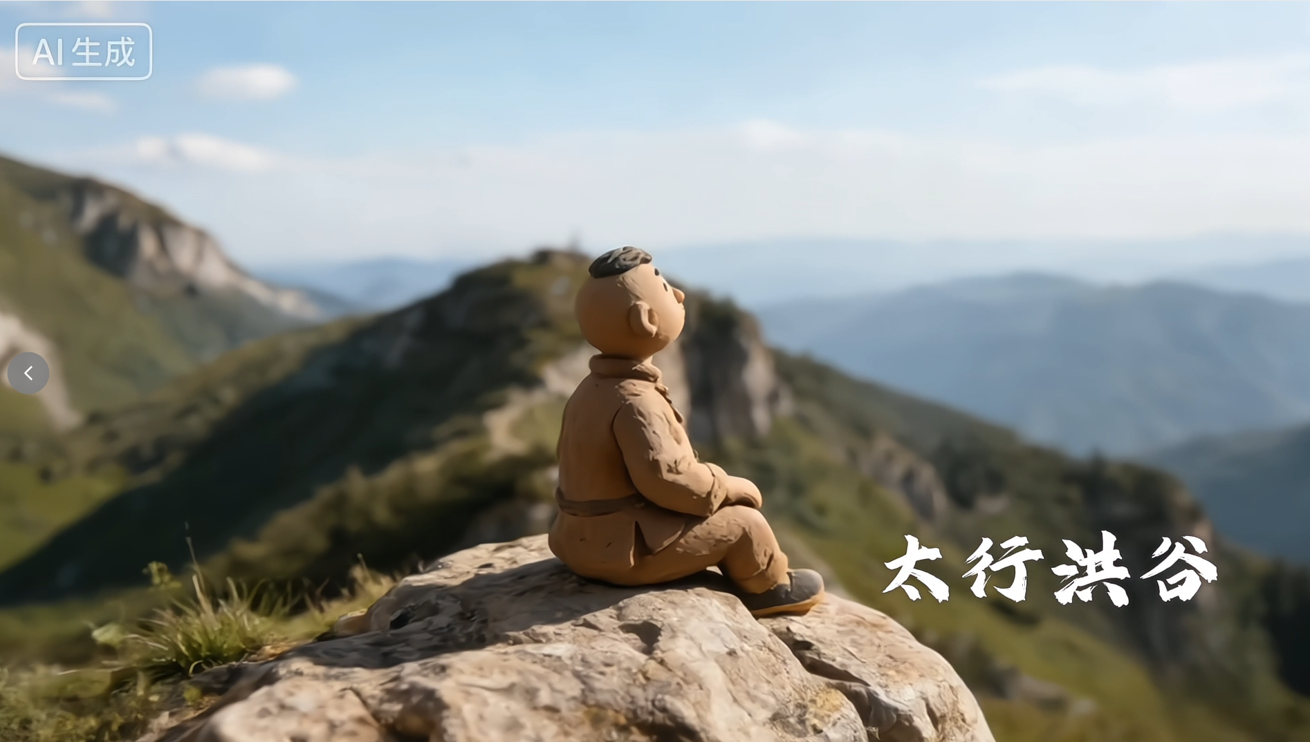 太行洪谷 — 山顶独坐眺望群山的泥塑人偶